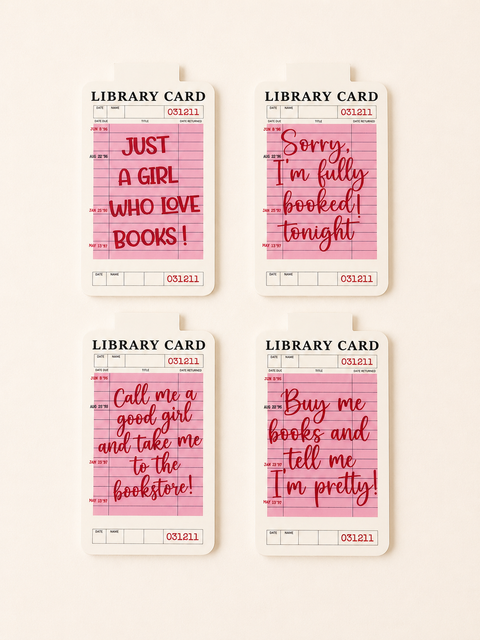 Cozy Bookish Library Card Magnetic Bookmark